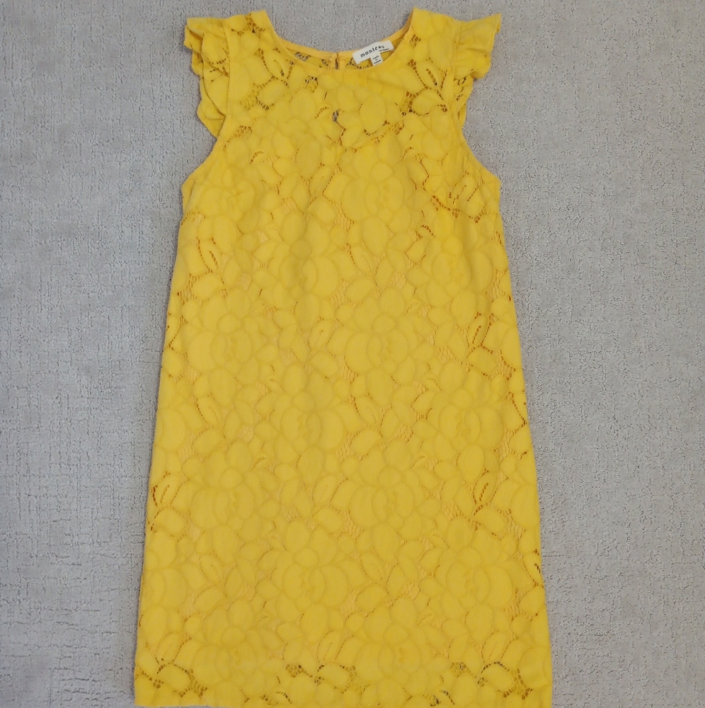 Women's Yellow Lace Dress, size Small